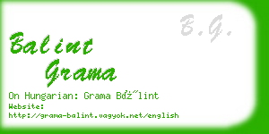 balint grama business card